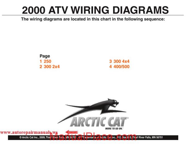 arctic cat 2000 thru 2009 atv and snowmobilesnow wiring diagrams page 3