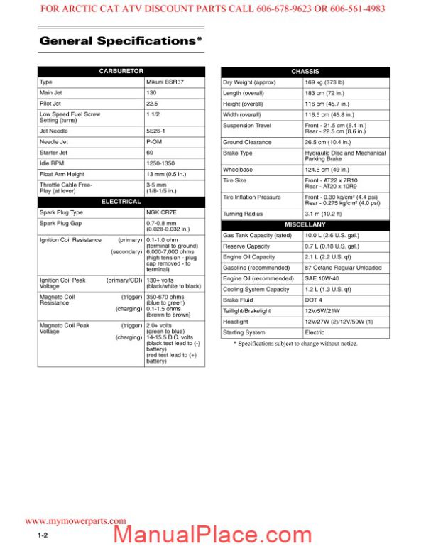 arctic cat 2006 dvx 400 service manual page 4