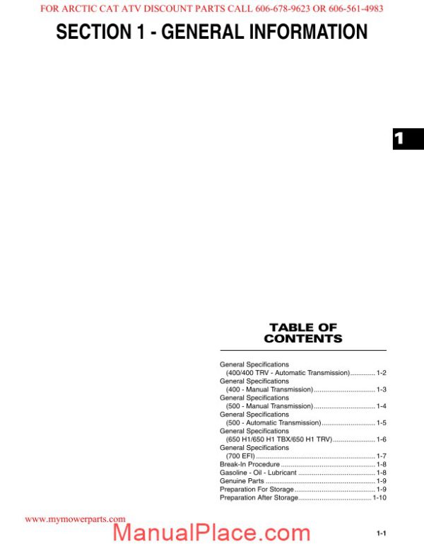 arctic cat 2007 400 500 650 700 service manual page 3