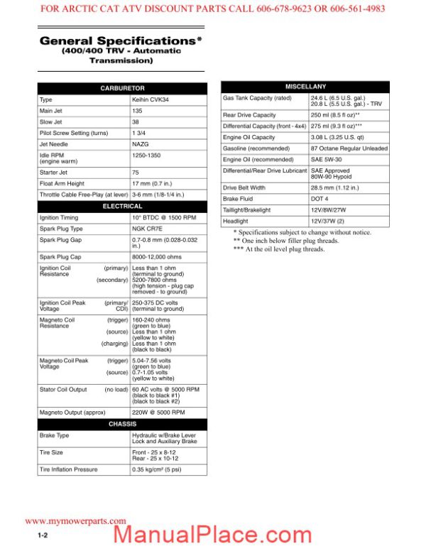 arctic cat 2007 400 500 650 700 service manual page 4