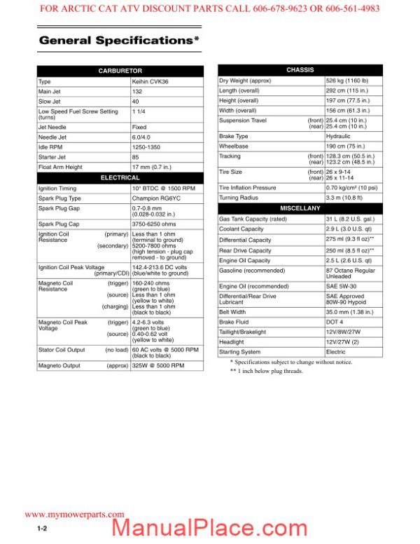 arctic cat 2007 prowler service manual page 4