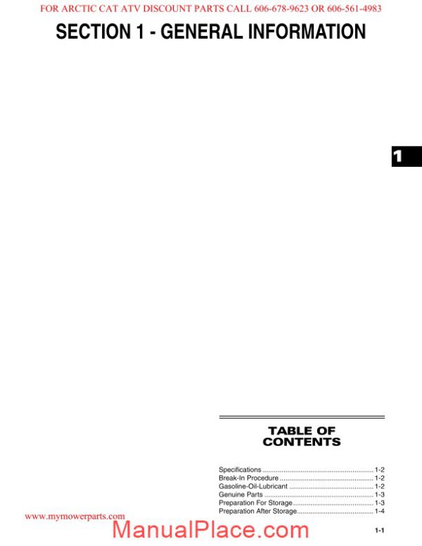 arctic cat 2007 y12 90cc service manual page 3