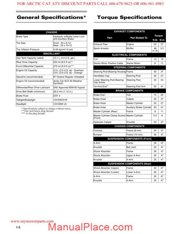 arctic cat 2008 366 service manual 15c10309 page 4