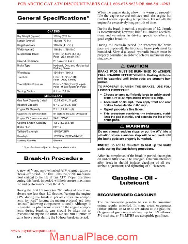 arctic cat 2008 dvx 400 service manual page 4