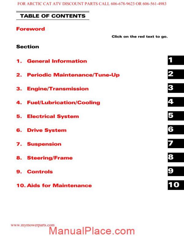 arctic cat 2008 dvx 50 utility service manual page 2