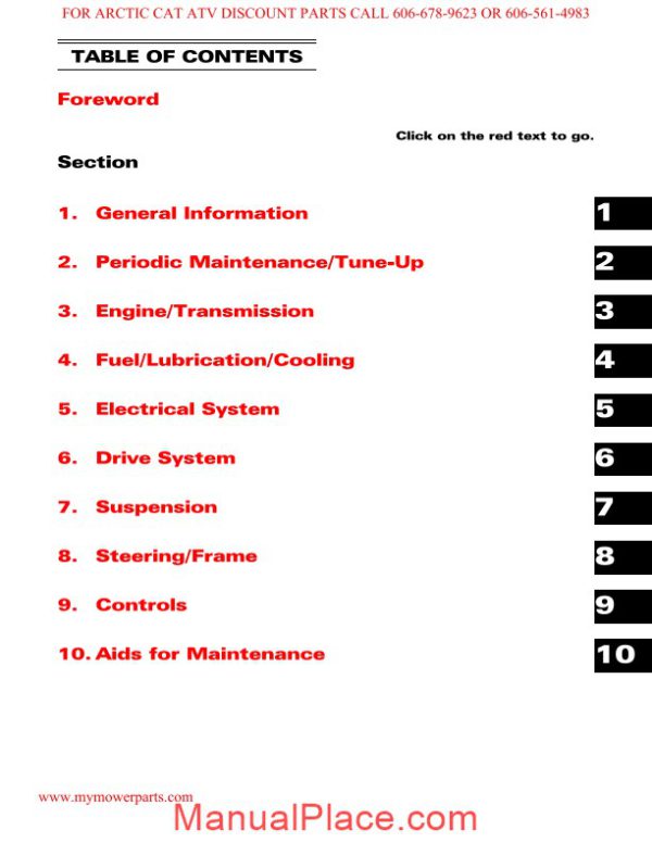 arctic cat 2008 dvx 90 utility 90 service manual page 2