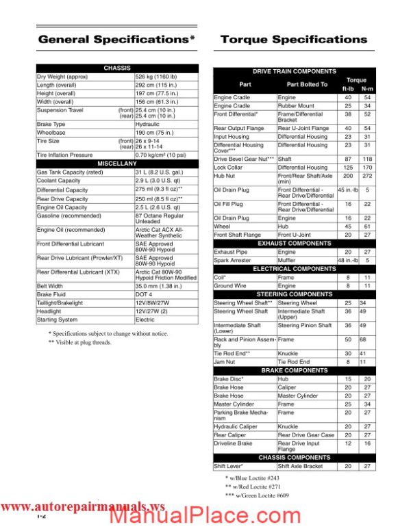 arctic cat 2008 prowler xt xtx service manual page 4