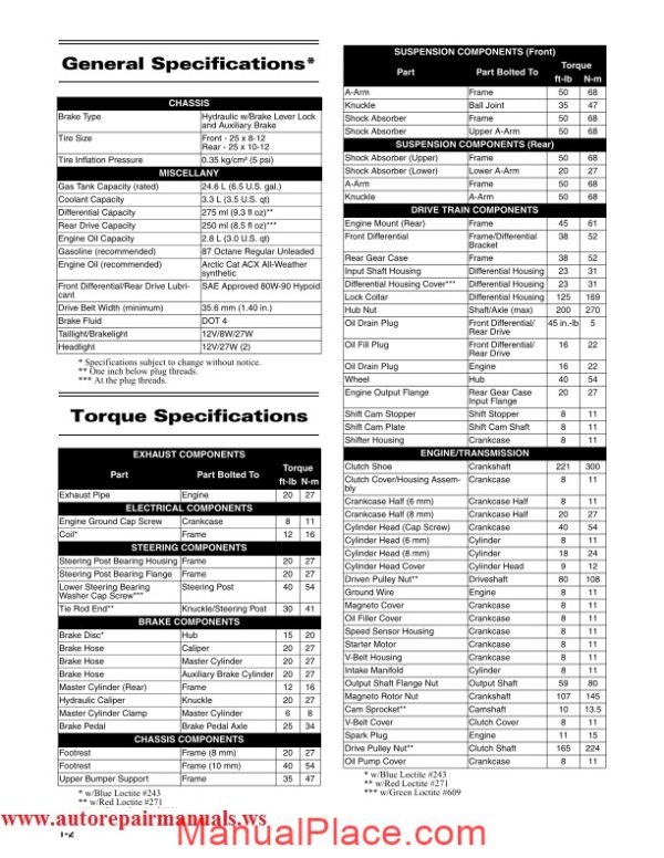 arctic cat 2008 thundercat service manual page 4