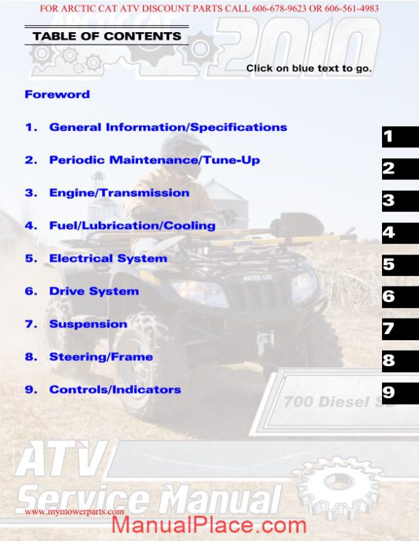 arctic cat 2010 700 diesel service manual page 2