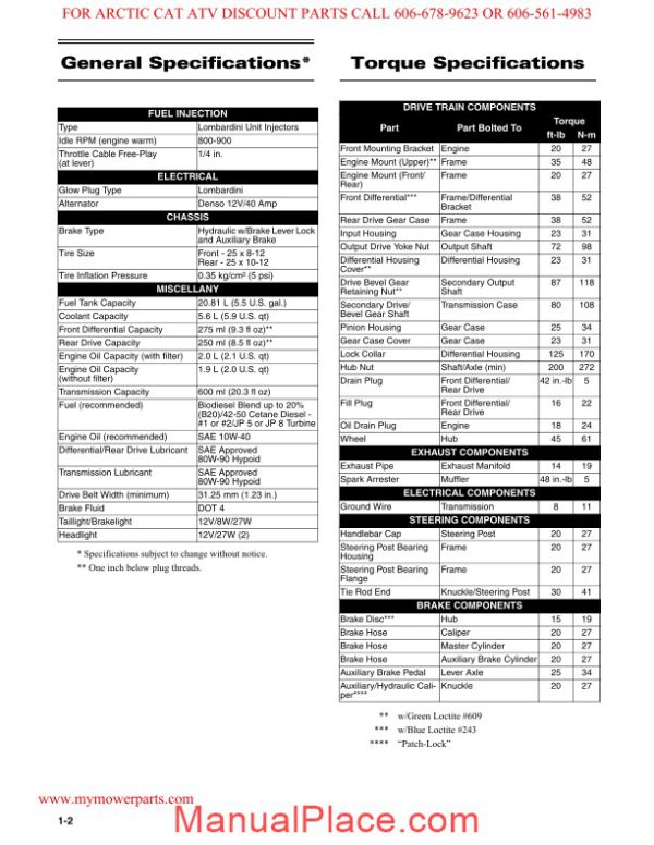 arctic cat 2010 700 diesel service manual page 4