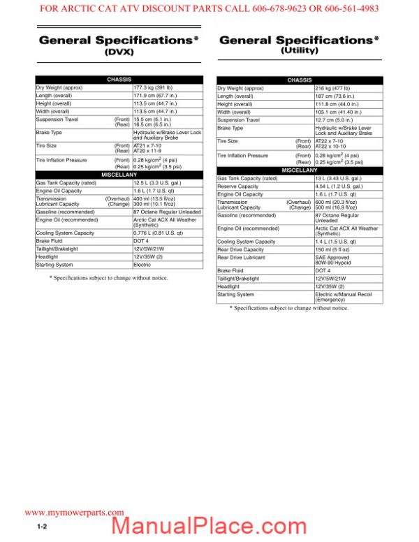 arctic cat 2010 dvx 300 and 300 utility service manual page 4