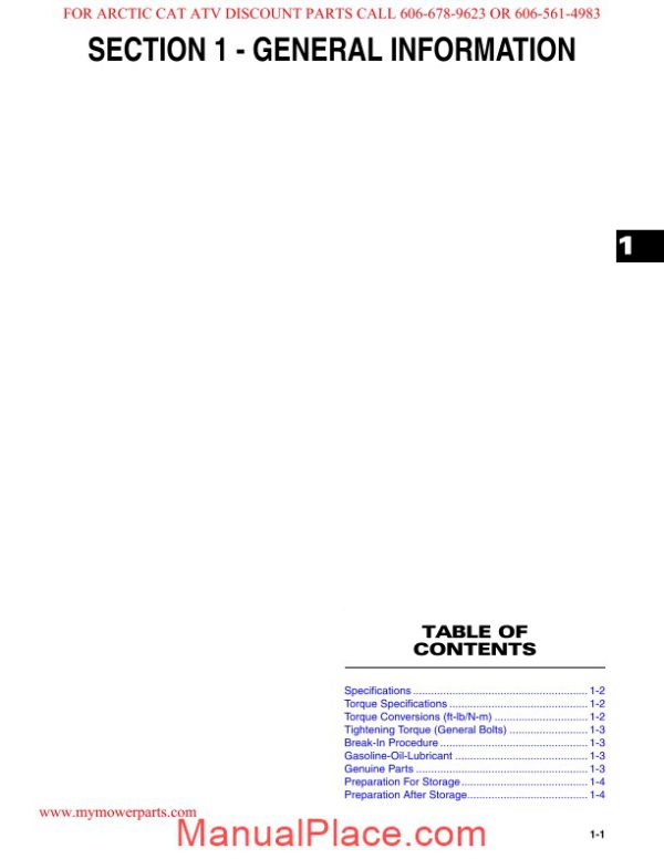 arctic cat 2010 dvx 90 and 90 utility service manual page 3