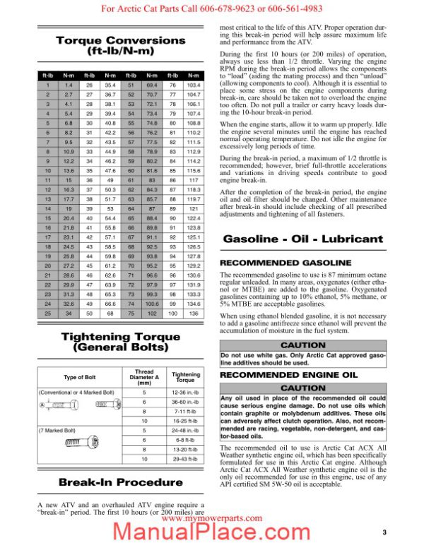 arctic cat 2011 150 service manual page 4