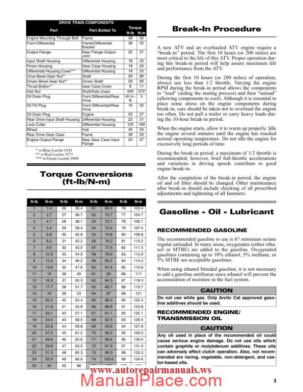 arctic cat 2011 450xc 450 xc service manual page 4