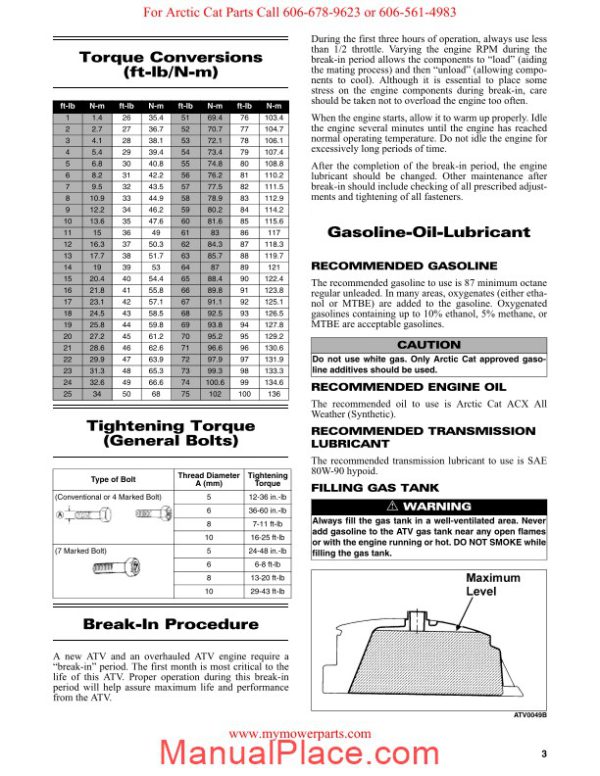 arctic cat 2011 dvx 90 and 90 utility service manual page 4