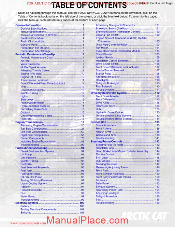 arctic cat 2012 700 diesel sd service manual page 2