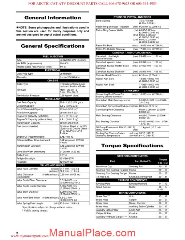 arctic cat 2012 700 diesel sd service manual page 3