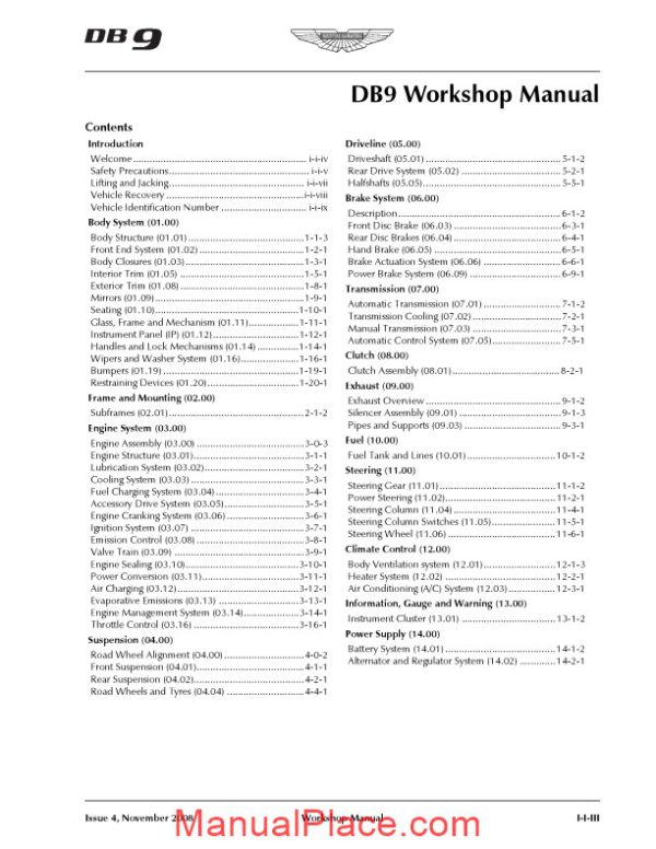 aston martin workshop repair manual 2005 2006 2007 2008 2009 2010 page 3