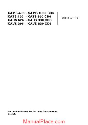 atlas copco xams496 1050 cd6 instruction manual page 1