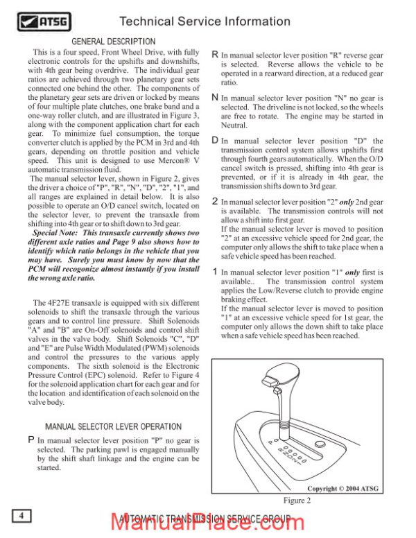 atsg transmission 4f27e dl technical service page 4