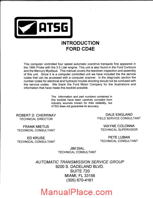 atsg transmission vcd4e technical service page 1