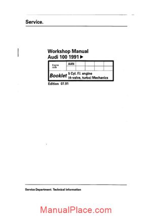 audi 100 1991 workshop manual page 1