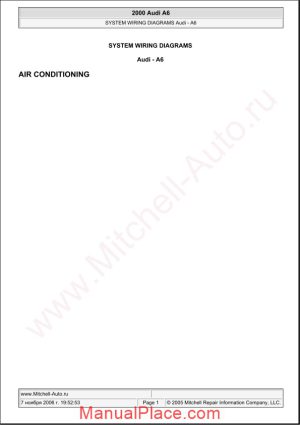 audi a6 2000 system wiring diagrams page 1