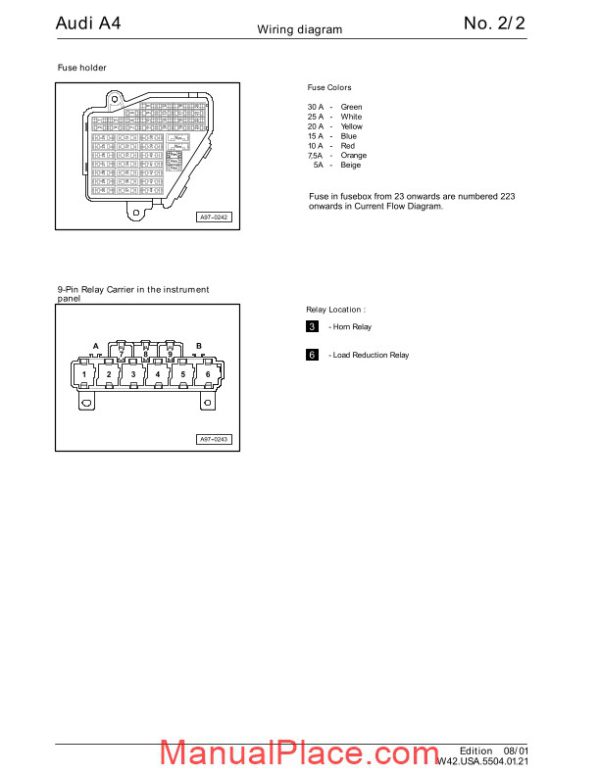 audi a6 2002 wiring diagram page 2