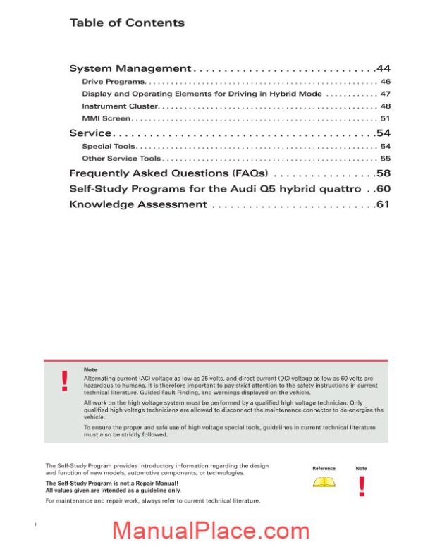 audi q5 hybrid quattro 2012 self study service training page 4