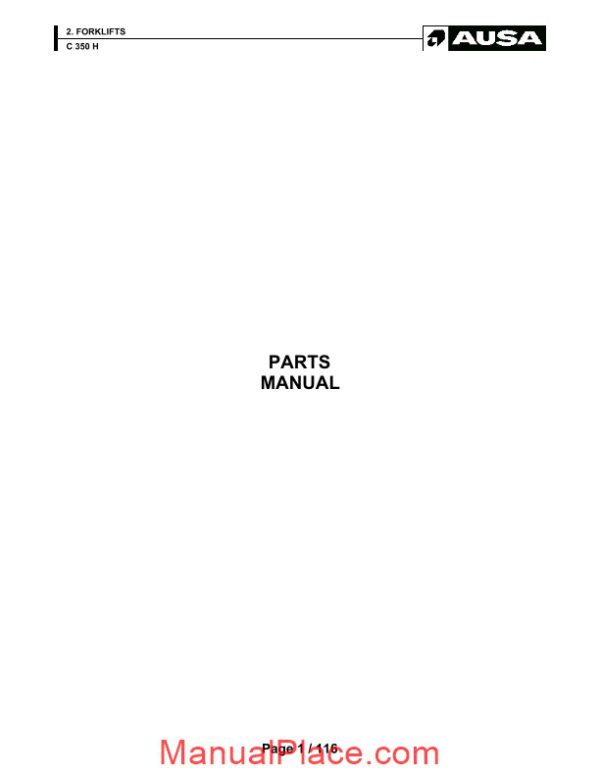 ausa forklift c350h parts manual page 1