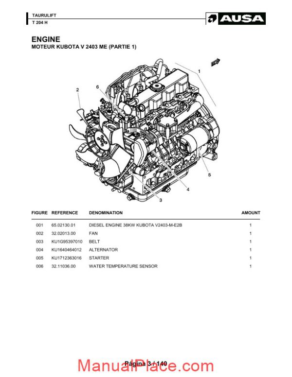 ausa t 204 h parts manual katalog delova page 3