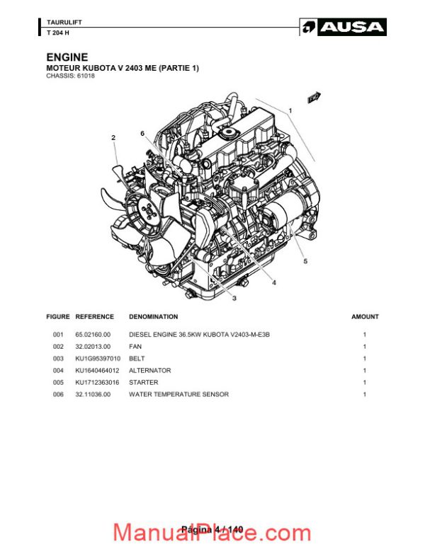 ausa t 204 h parts manual katalog delova page 4