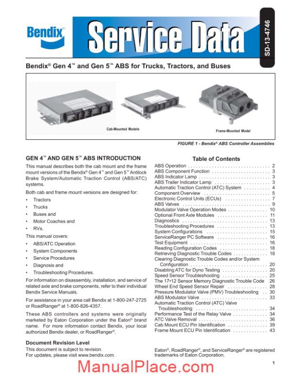 bendix gen 4 gen 5 abs service data sd 13 4746 page 1