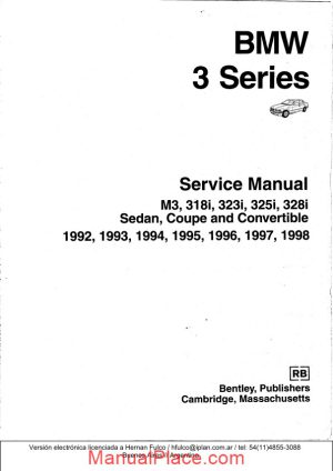 bentley bmw 3 series e36 service manual page 1