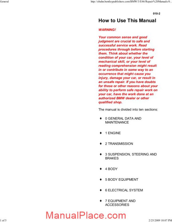 bentley bmw 3 series e46 service manual page 2