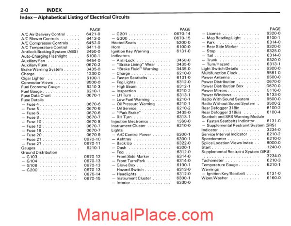 bmw 318i 318is 318ic 1991electrical troubleshooting manual page 4