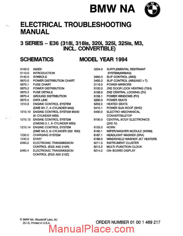 bmw 318i s c 320i 325i s c 1994 electrical troubleshooting manual page 2