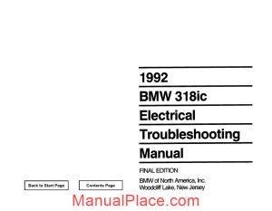 bmw 318ic 1992 electrical troubleshooting manual page 1