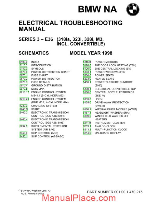 bmw 318is c 323i c 328i c m3 c 1998 electrical troubleshooting manual page 2