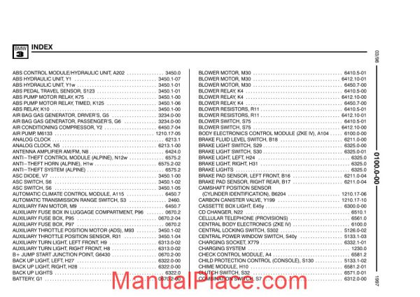 bmw 318is c 328i c 1997 electrical troubleshooting manual page 3