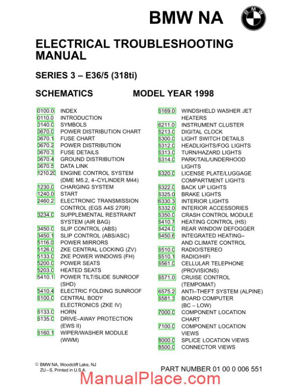 bmw 318ti 1998 electrical troubleshooting manual page 2