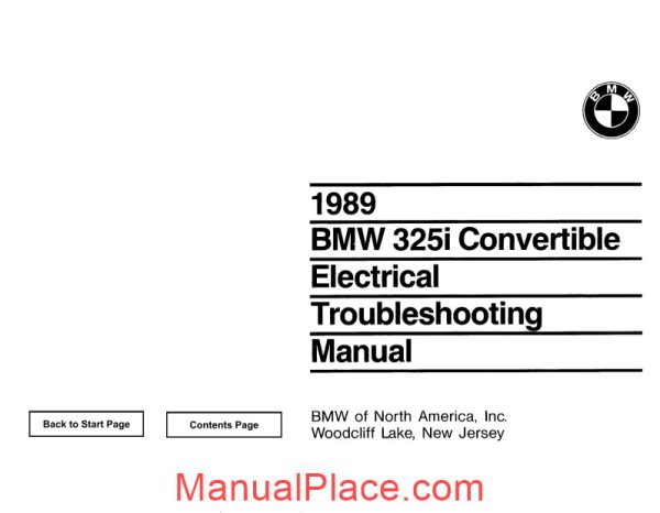 bmw 325i 1989 convertible electrical troubleshooting manual page 1