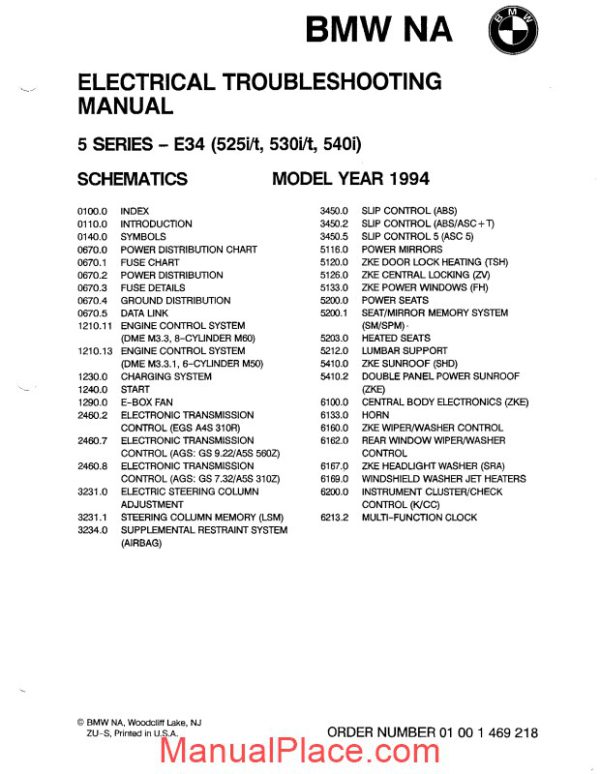 bmw 525i 525it 530i 530it 540i 1994 electrical troubleshooting manual page 2