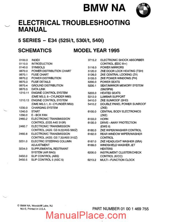 bmw 525i 525it 530i 530it 540i 1995 electrical troubleshooting manual page 2