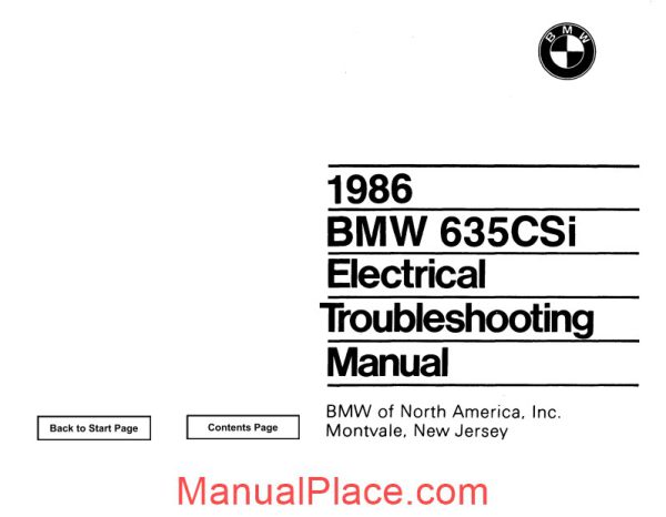 bmw 635csi 1986 electrical troubleshooting manual page 1