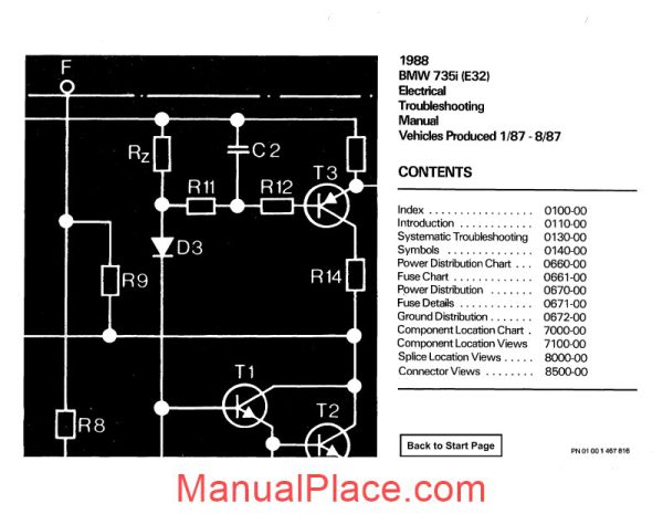 bmw 735i 1987 electrical troubleshooting manual page 1