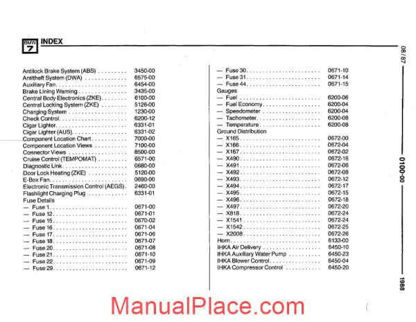 bmw 735i 1987 electrical troubleshooting manual page 2