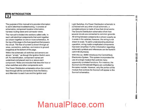 bmw 735i 1987 electrical troubleshooting manual page 4