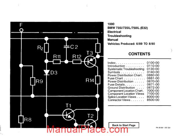 bmw 735i 735il 750il 1990 electrical troubleshooting manual page 1