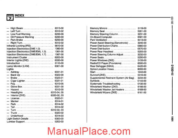 bmw 735i 735il 750il 1991 electrical troubleshooting manual page 4